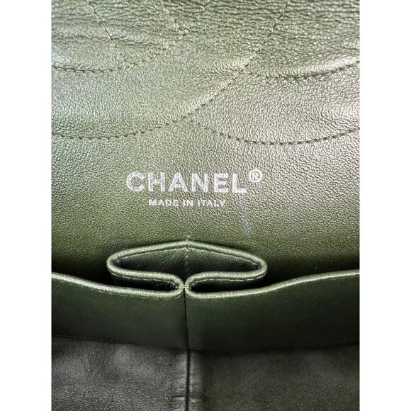 Chanel 2.55 Reissue Double Flap Iridescent Dark Green Patent Leather Bag - Picture 10 of 13